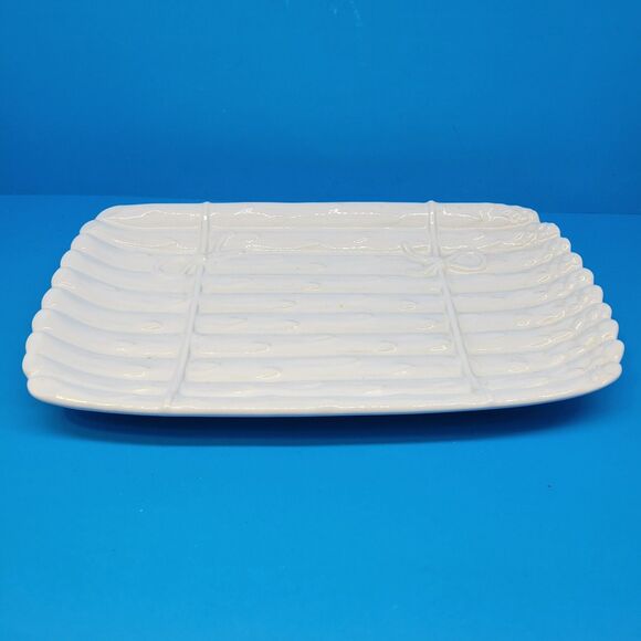Neuwirth Portugal White Ceramic 12 1/2" X 7 1/2" Asparagus  Serving Dish VGC - Picture 7 of 9